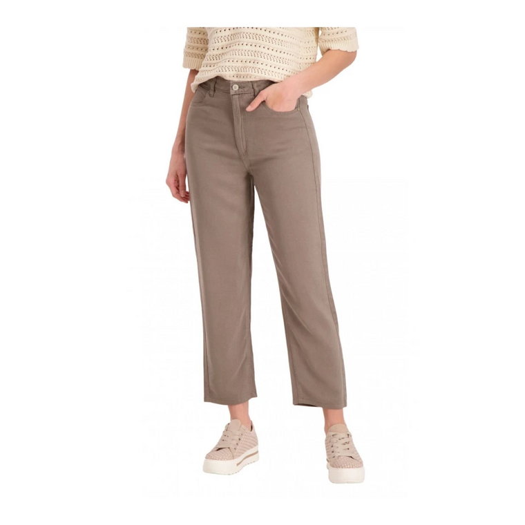 Beige Denim Straight Jeans Guess