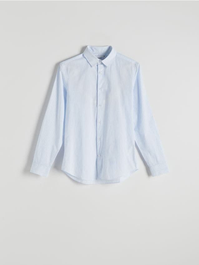 Reserved - Koszula slim fit w paski - jasnoniebieski
