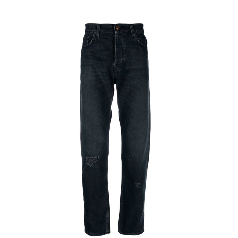 Męskie jeansy o prostych nogawkach w ciemnym odcieniu Haikure
