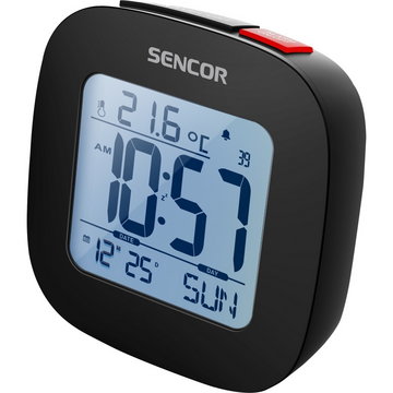 Sencor SDC 1200 B zegar z budzikiem, czarny