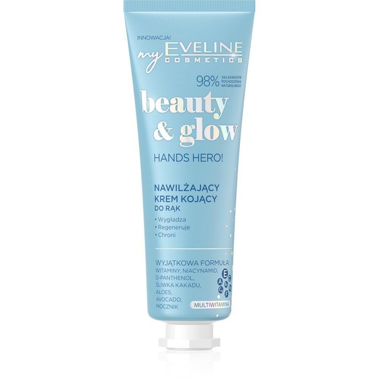 Eveline Cosmetics, Beauty & Glow, Nawilżający krem kojący do rąk Hands Hero!, 50 ml