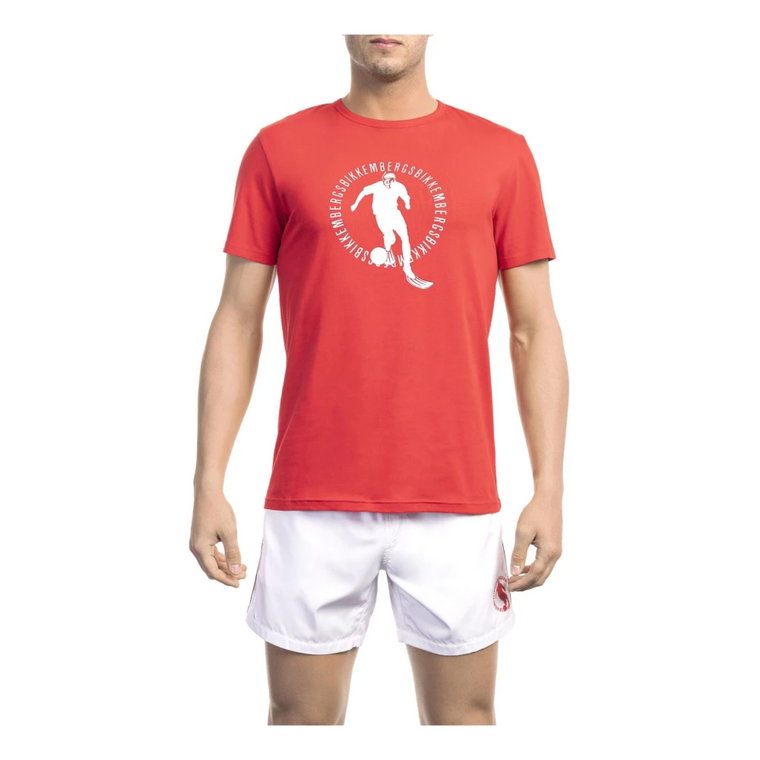 Red Cotton T-Shirt Bikkembergs