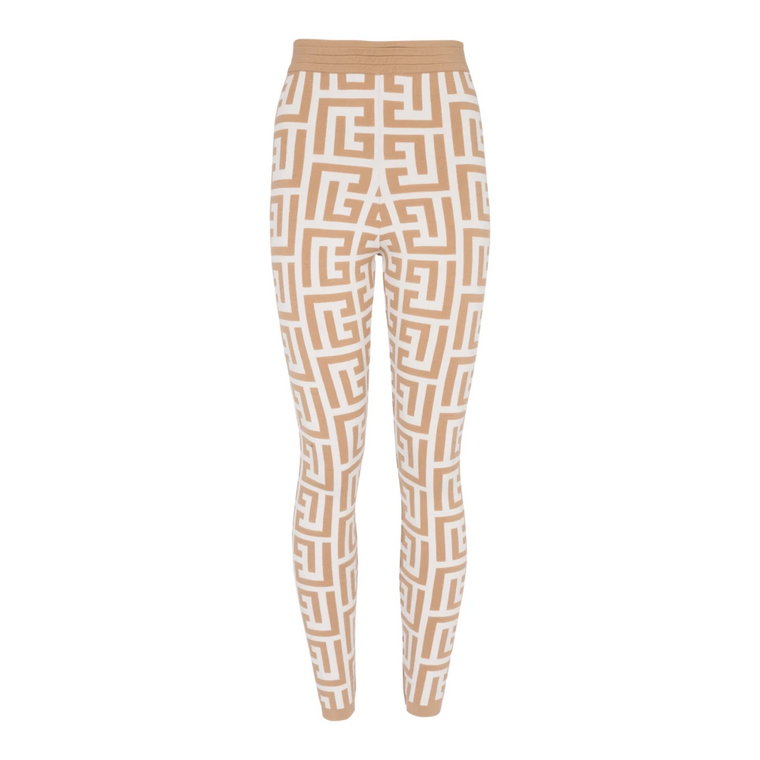 Dzianinowe legginsy z maxi-monogramem Balmain