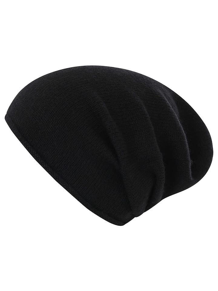 Zwillingsherz Kaszmirowa czapka beanie w kolorze czarnym