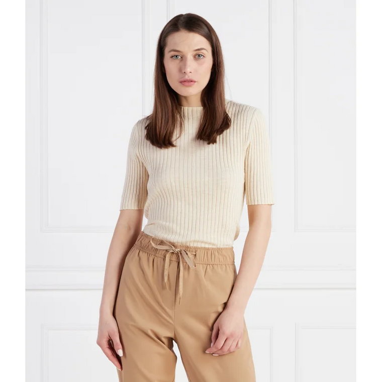 Marc O' Polo Sweter Pullover cropped | Regular Fit | z dodatkiem lnu