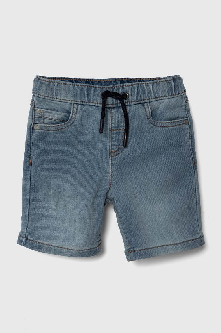 zippy szorty jeansowe niemowlęce kolor niebieski regulowana talia
