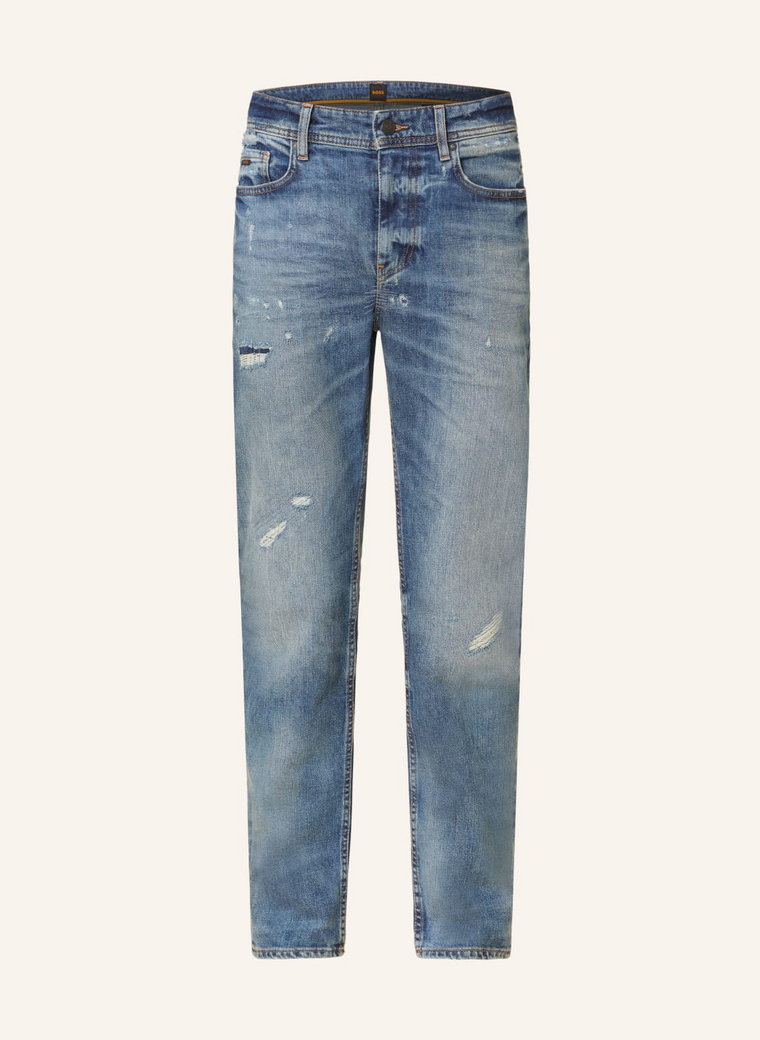 Boss Jeansy WStylu Destroyed Taber Tapered Fit blau