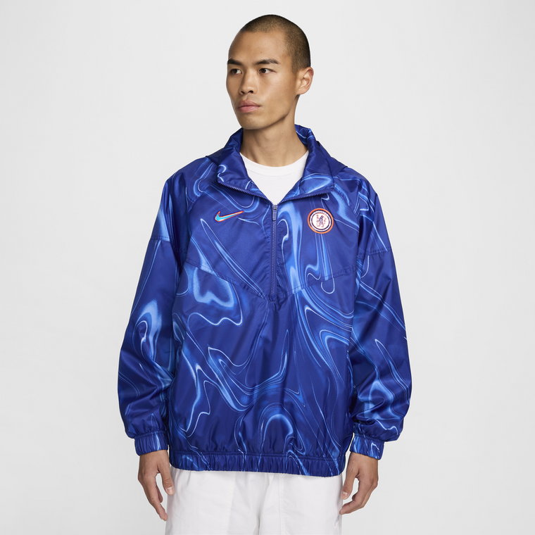 Męska kurtka piłkarska typu anorak Nike Chelsea F.C. Windrunner - Niebieski