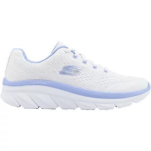 Biało-lawendowe sneakersy skechers z wkładką memory foam - Damskie - Kolor: Białe - Rozmiar: 39