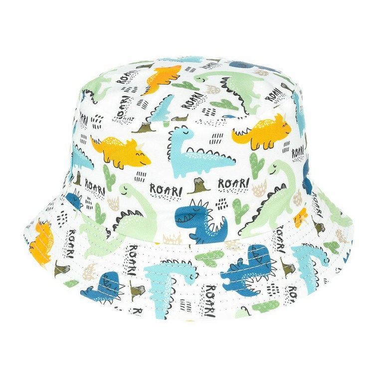 Kapelusz dwustronny bucket hat dziecięcy dinozaury kap-md-4