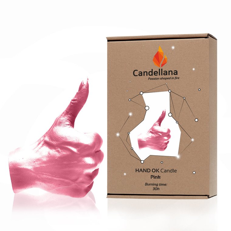 Świeca Candellana Hand OK Universal, Pink