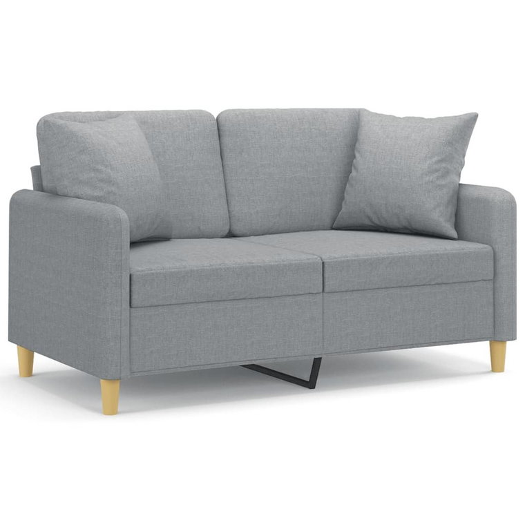 Sofa 2-osobowa z poduszkami - jasnoszary, 138x77x8 / AAALOE