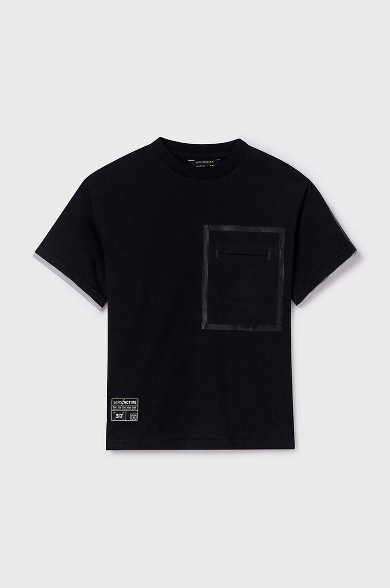 Mayoral t-shirt bawełniany dziecięcy kolor czarny z nadrukiem