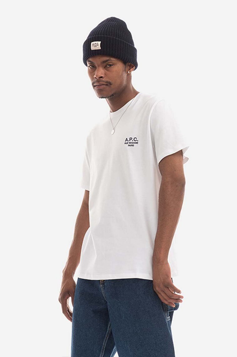 A.P.C. t-shirt bawełniany Raymond kolor biały gładki COEZC.H26840-WHITE