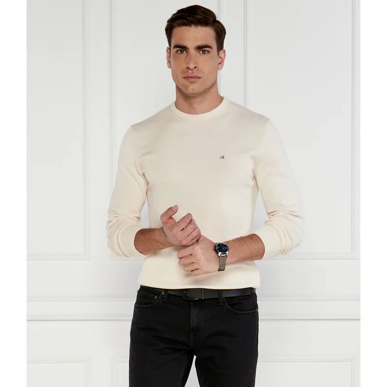 Calvin Klein Sweter | Classic fit | z dodatkiem jedwabiu