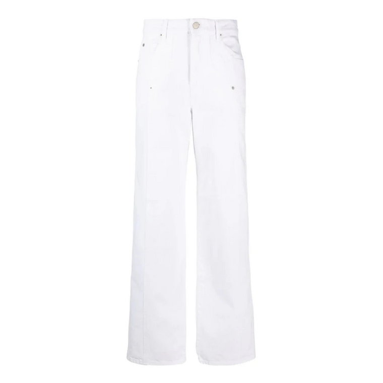 Białe jeansy z bawełny o prostych nogawkach Isabel Marant Étoile