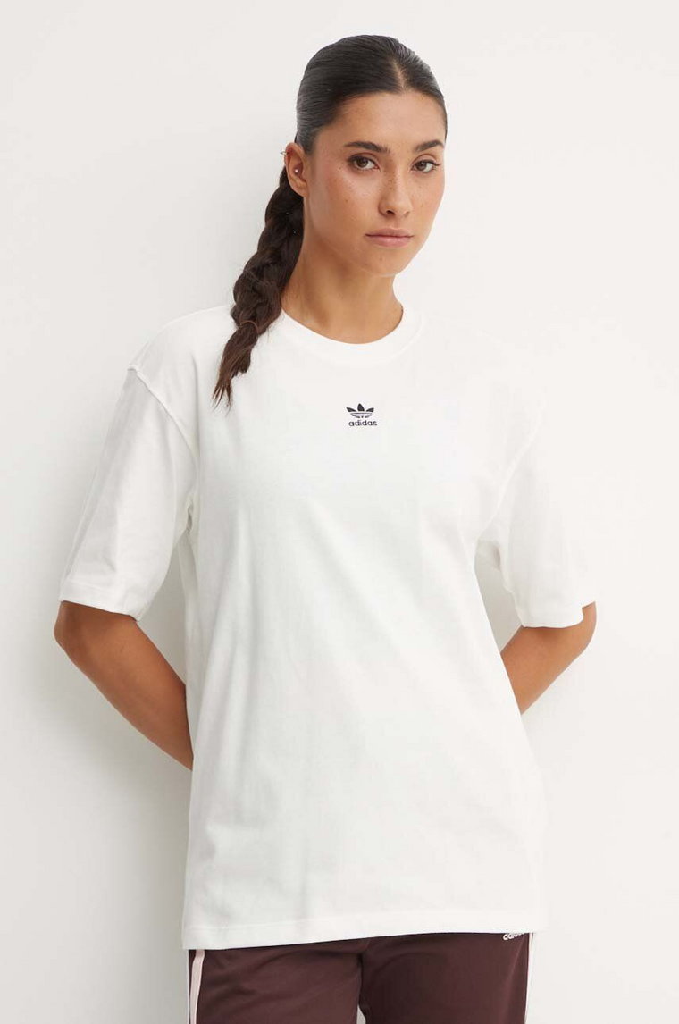 adidas Originals t-shirt bawełniany damski kolor beżowy IY7322