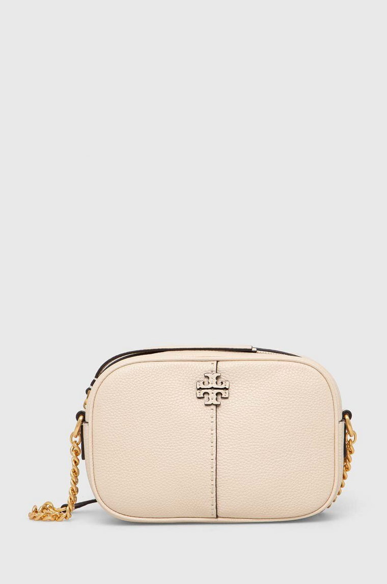 Tory Burch torebka skórzana McGraw Camera kolor beżowy 147578.724