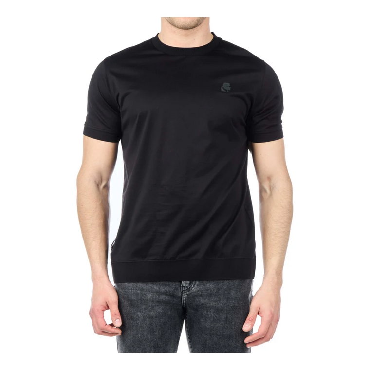 Czarna Bawełna Regular Fit T-Shirt Karl Lagerfeld