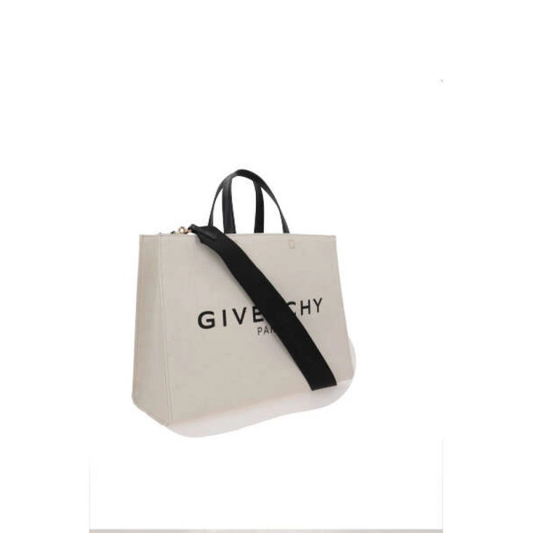 Beżowa torba z nadrukiem logo Givenchy