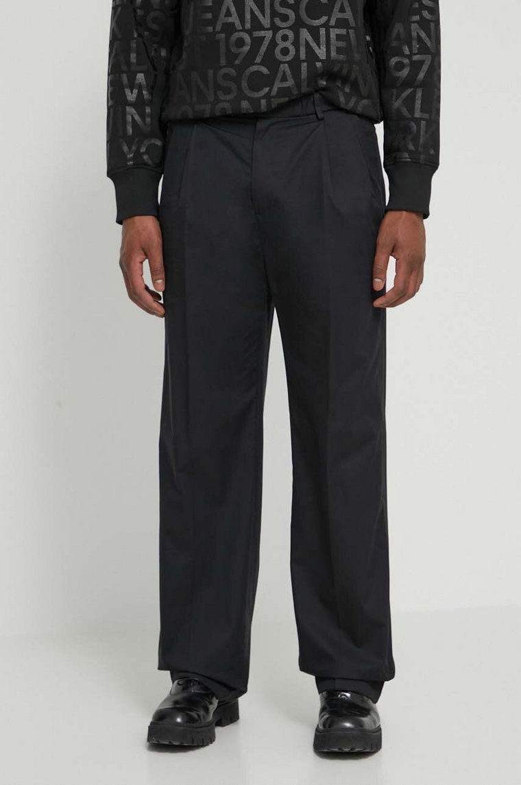 Calvin Klein spodnie męskie kolor czarny w fasonie chinos