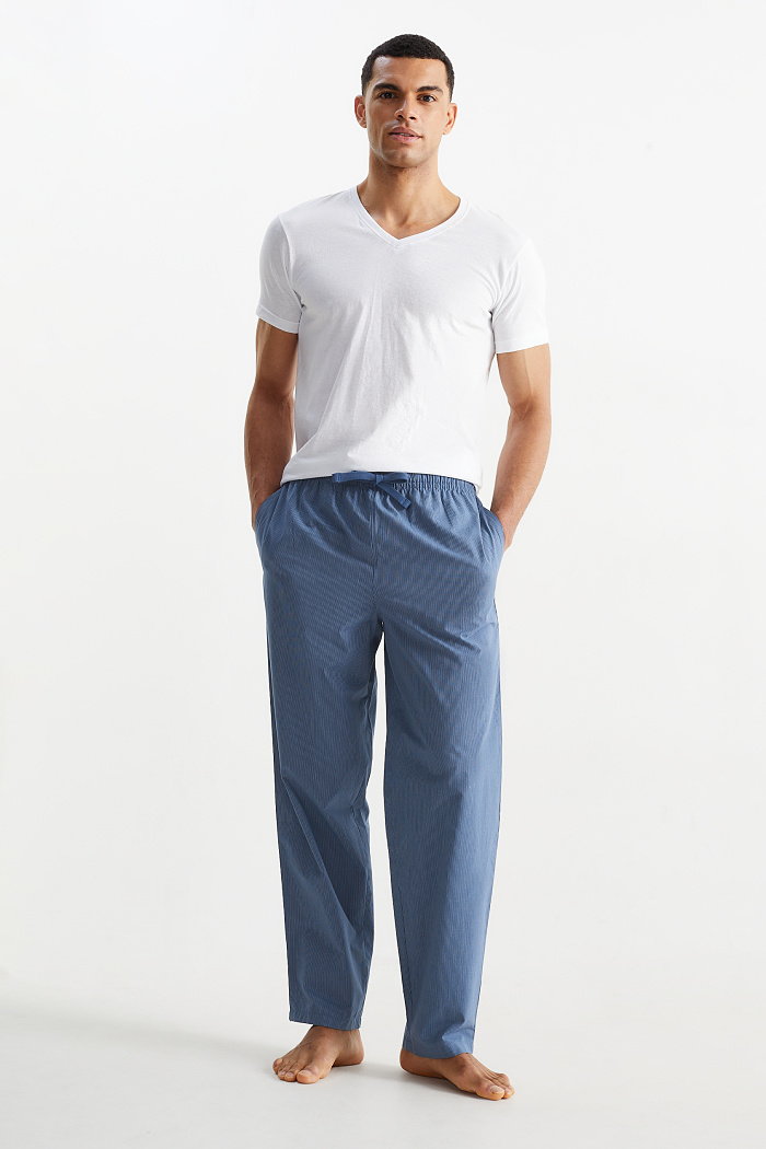 C&A Spodnie od piżamy-w paski, Niebieski, Rozmiar: L
