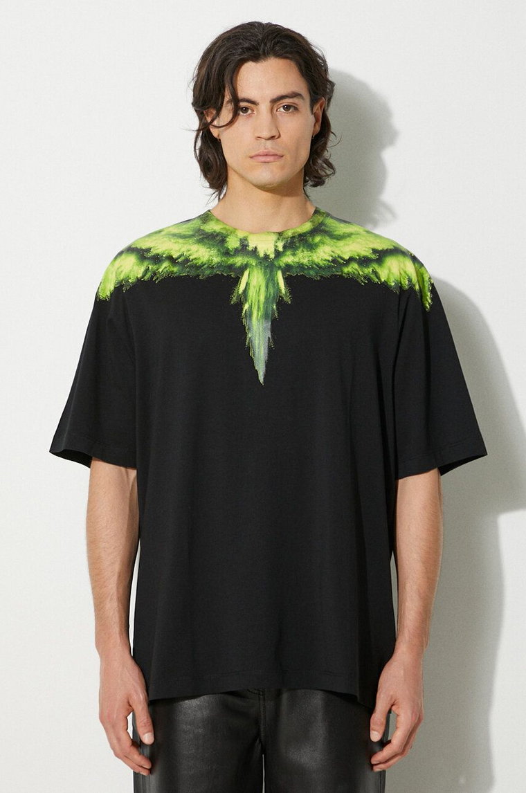 Marcelo Burlon t-shirt bawełniany Colordust Wings Over Tee męski kolor czarny z nadrukiem CMAA054F24JER0011055