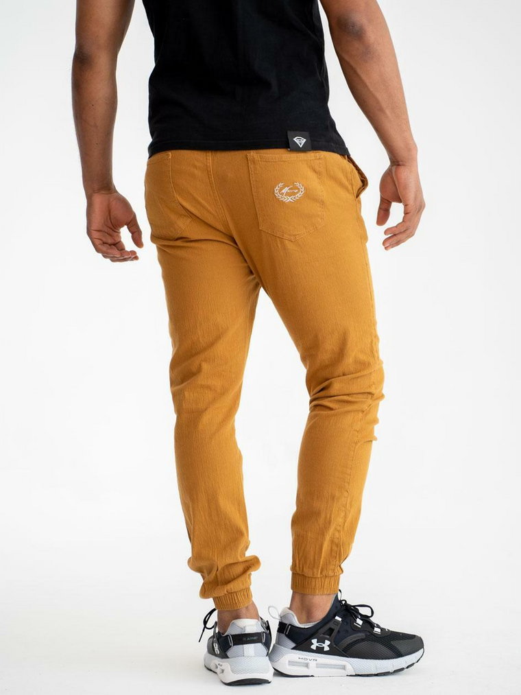 Spodnie Męskie Joggery Materiałowe Midowe Moro Sport Paris Laur Pocket