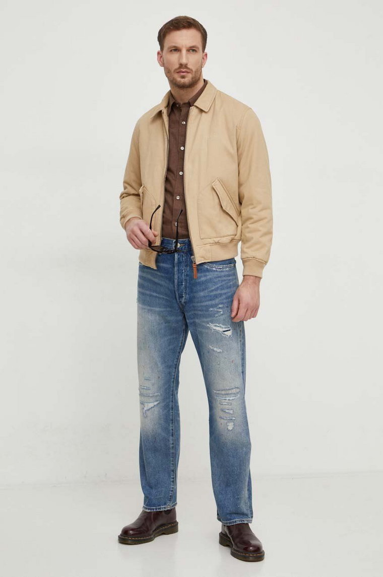 Pepe Jeans kurtka bawełniana VACHEL kolor beżowy przejściowa PM402873