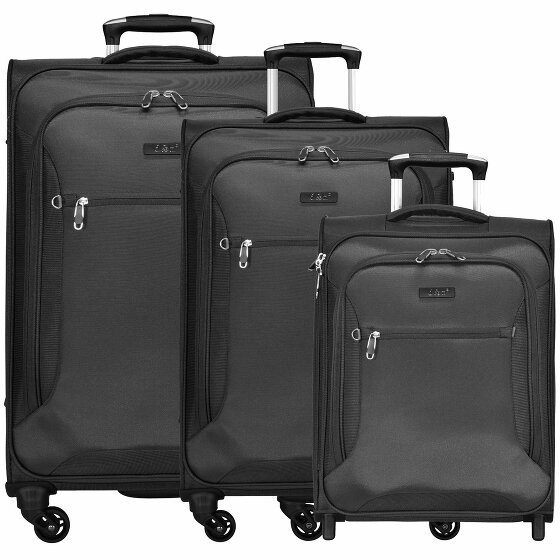 d&n Travel Line 6400 2-4-rolkowy zestaw walizek 3szt. schwarz I