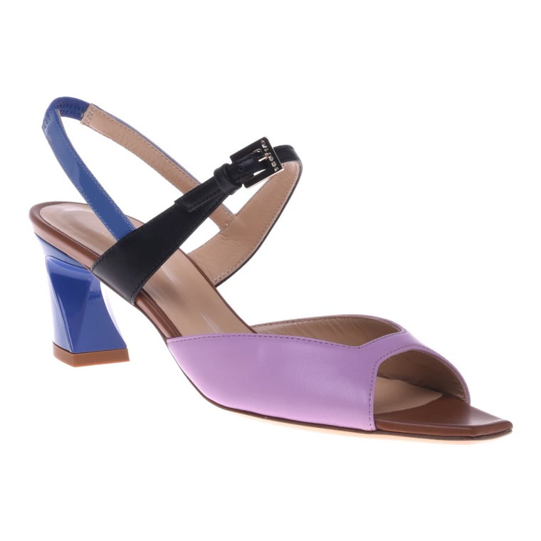 Sandal in lilac and blue calfskin Baldinini