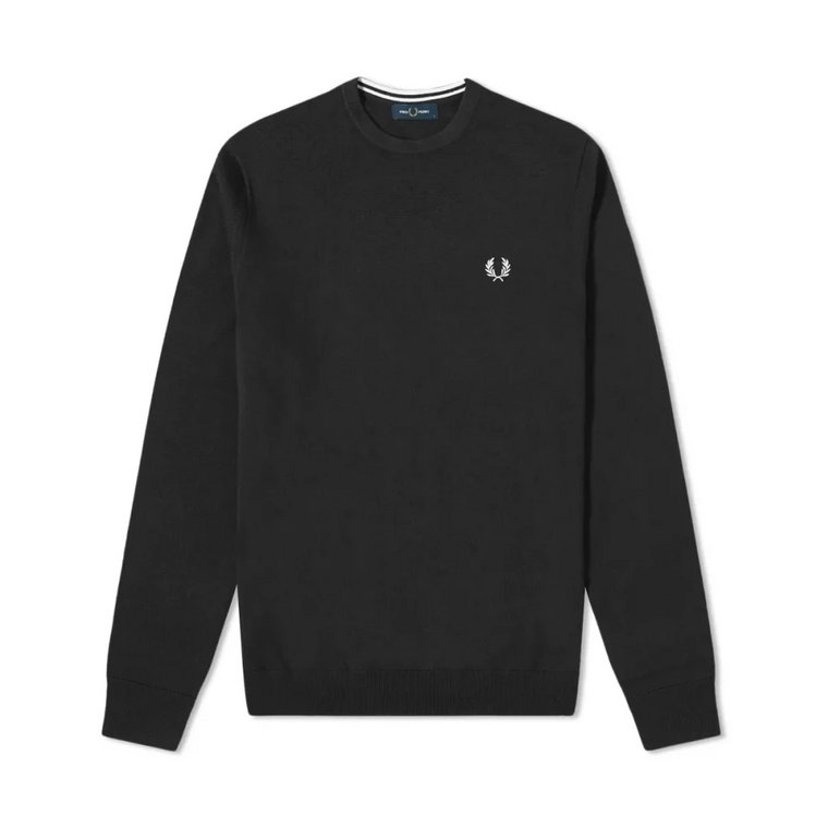 Czarny Sweter Authentic Crew Knit Fred Perry