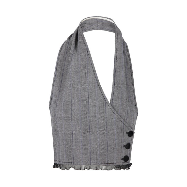 Frost Gray Herringbone Suit Vest Ganni