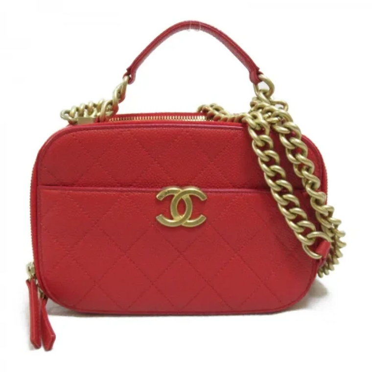 Czerwona Skórzana Torba na Ramię Chanel Vintage