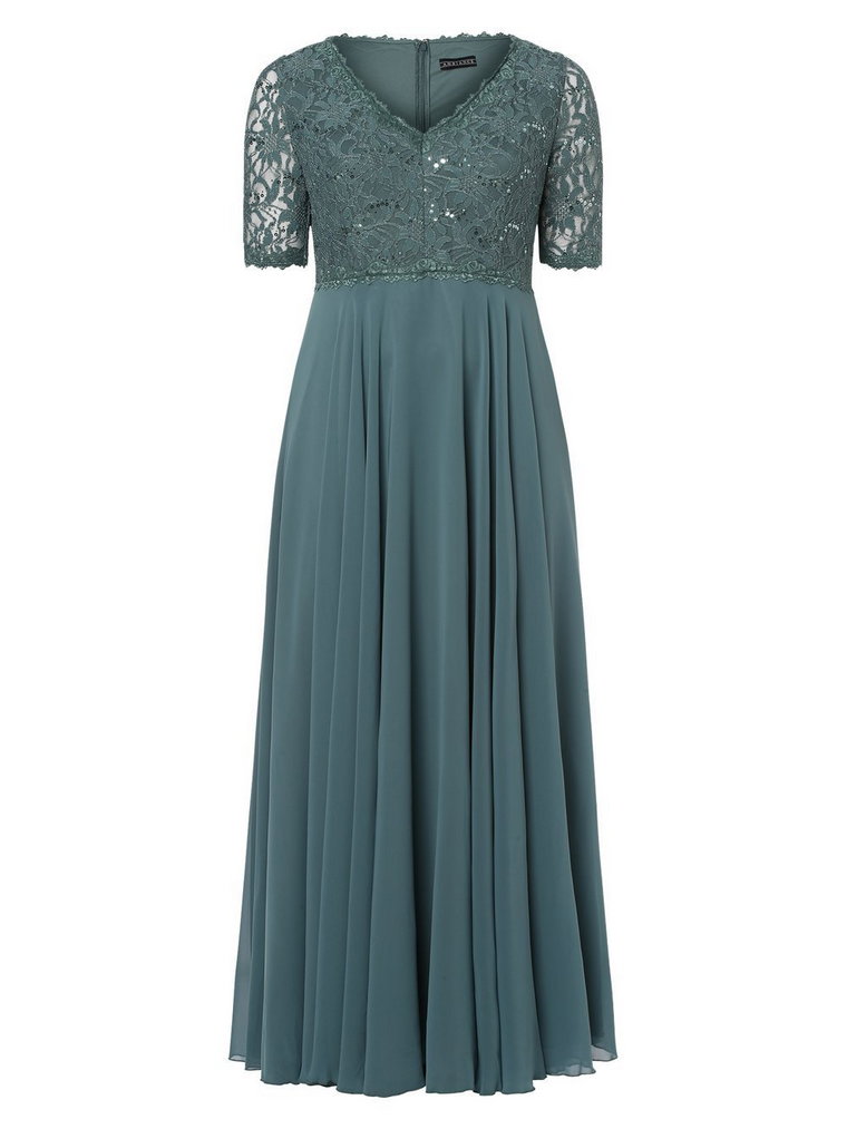 Ambiance - Damska sukienka wieczorowa  duże rozmiary, niebieski|zielony