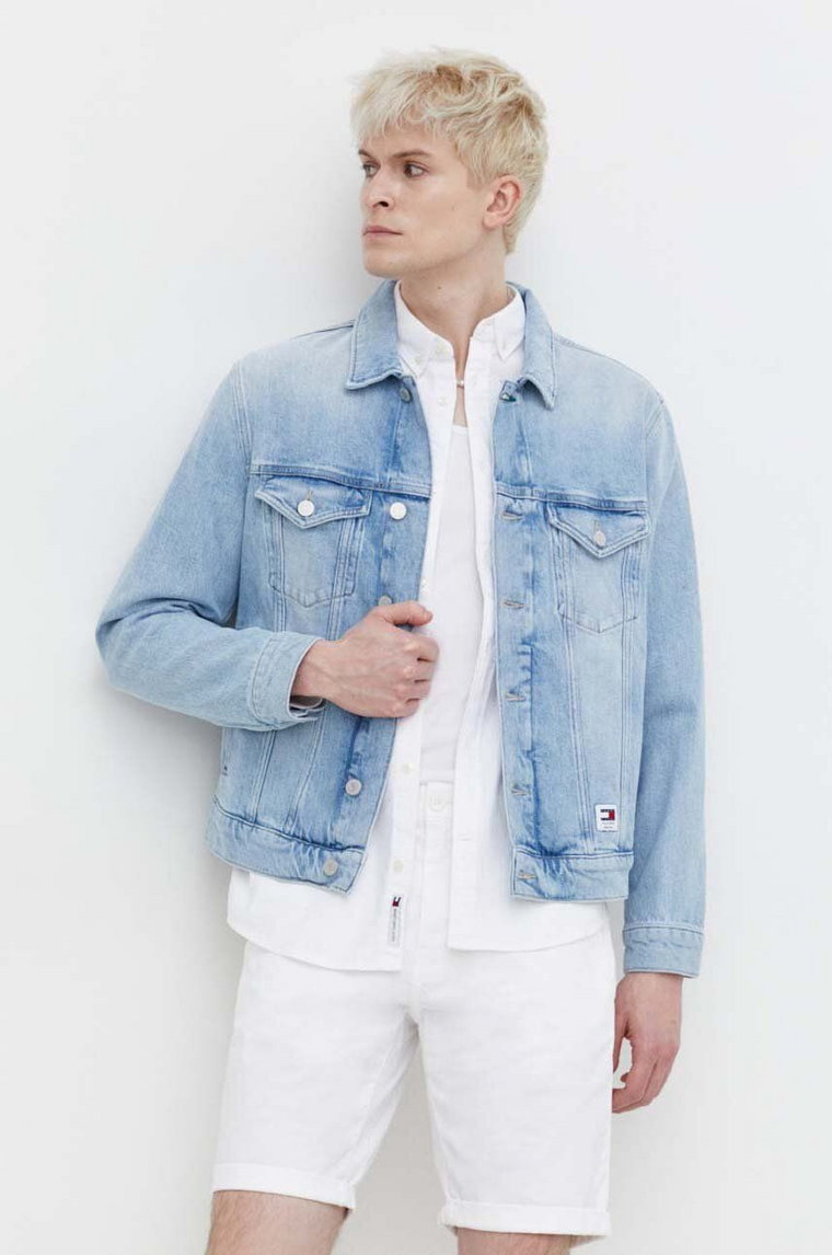 Tommy Jeans kurtka jeansowa męska kolor niebieski przejściowa DM0DM18778