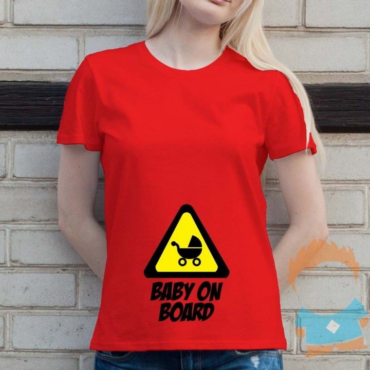 Baby on board - damska koszulka z nadrukiem