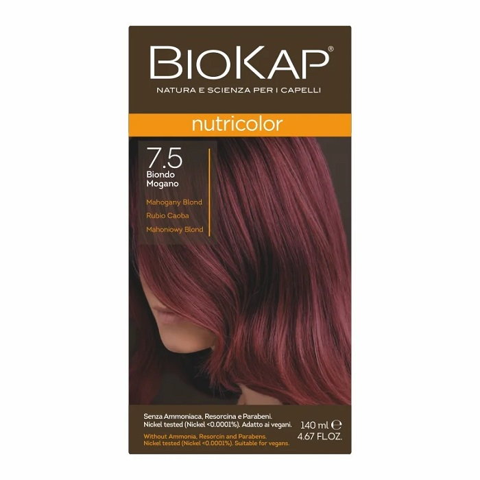 Biokap Nutricolor Farba do włosów, 7.5 Mahoniowy Blond