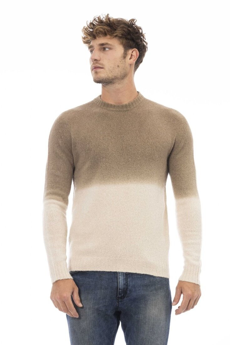 Swetry marki Alpha Studio model AU7073C kolor Brązowy. Odzież męska. Sezon: