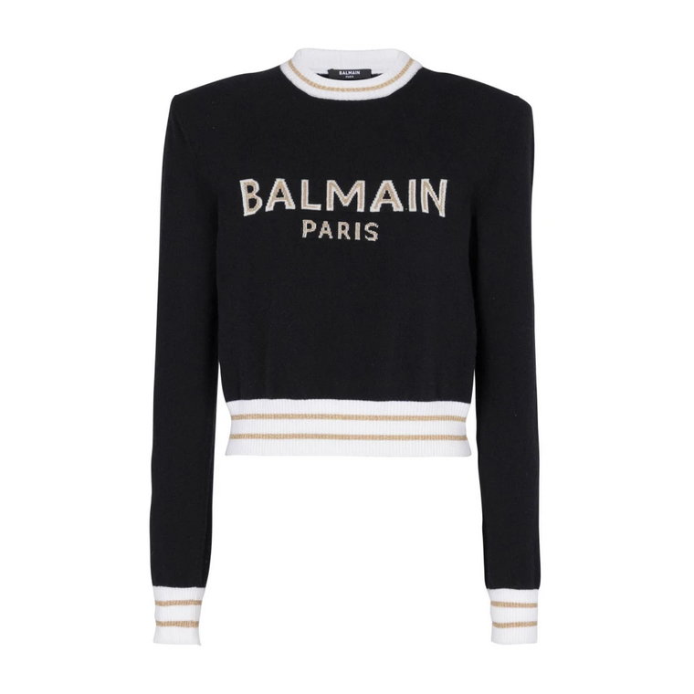 Luksusowy Sweter z Logo Intarsia Balmain