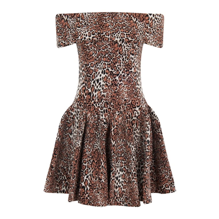Mini Sukienka w Wzór Wzór Leoparda Elisabetta Franchi