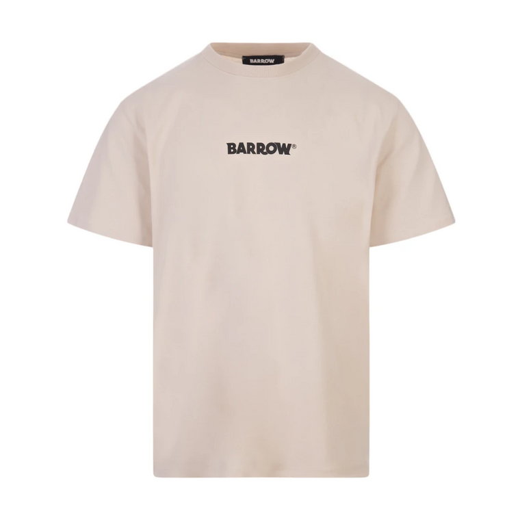 Brązowy Bawełniany T-shirt z Nadrukiem Logo Barrow