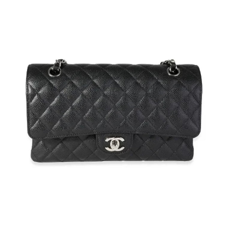 Używana Czarna Skórzana Torba Chanel Flap Chanel Vintage