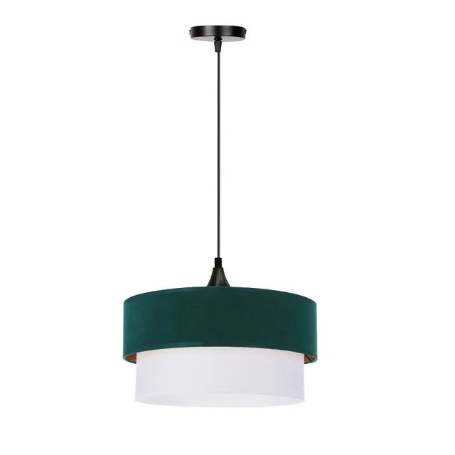 Elegancka zielona lampa wisząca z welurowym abażurem - V156-Kisano