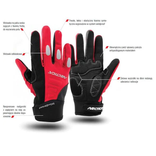 Rękawice sportowe lekkie i oddychające ARCTICA OG-03A black/red r.S