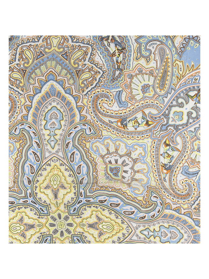 Made in Silk Jedwabny szal w kolorze błękitno-żółtym- 190 x 110 cm