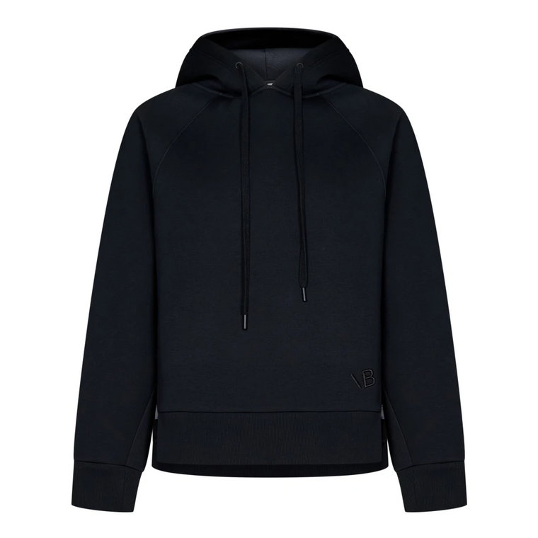 Czarny Sweter z Strukturalnym Kapturem i Monogramem VB Victoria Beckham