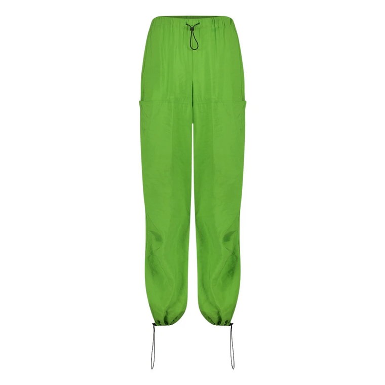 Zielone Spodnie Cupro z Szerokimi Nogawkami Jane Lushka
