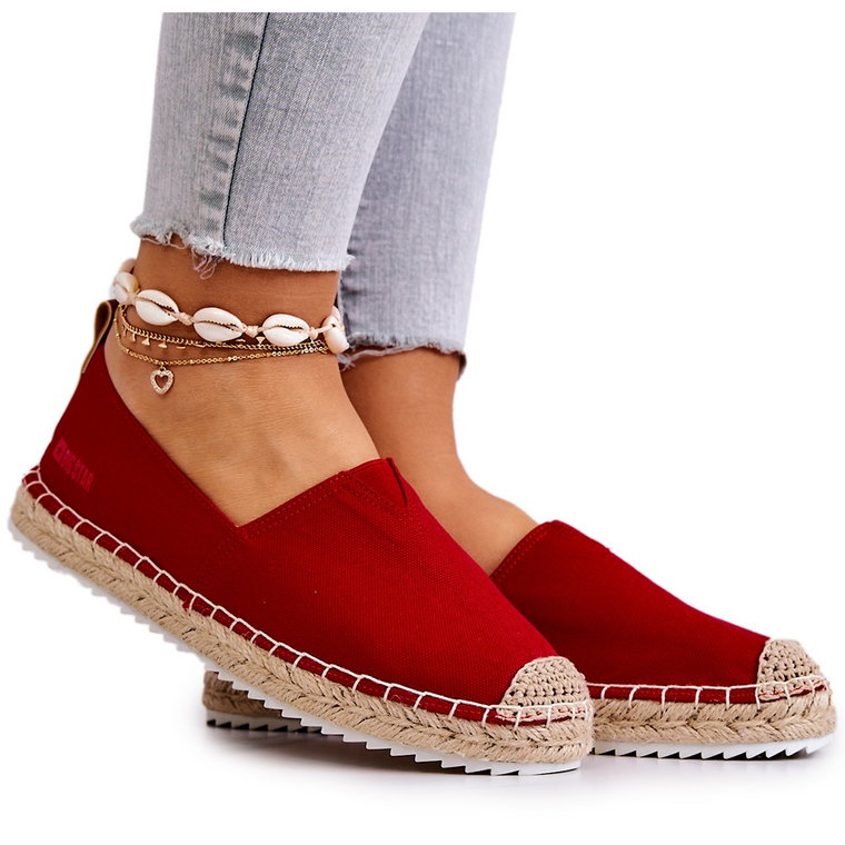 Espadryle Na Plecionej Podeszwie Big Star HH274494 Czerwone