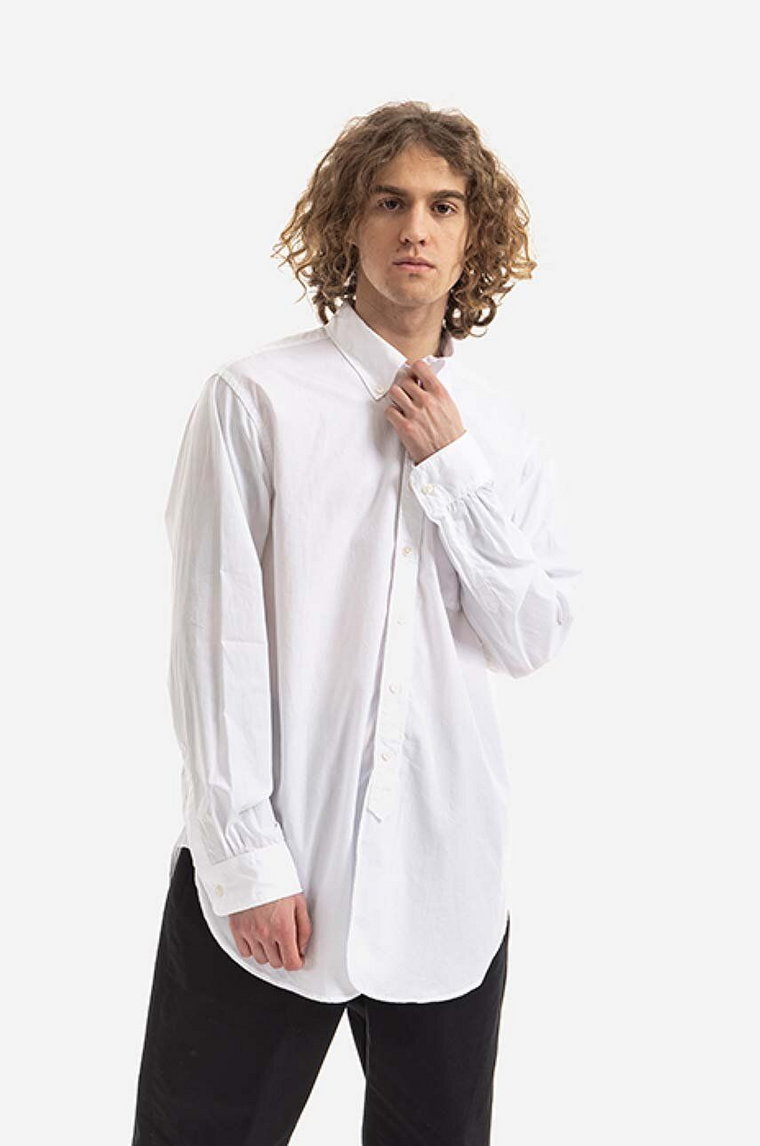 Engineered Garments koszula bawełniana męska kolor biały regular z kołnierzykiem button-down 22S1A001-ET002